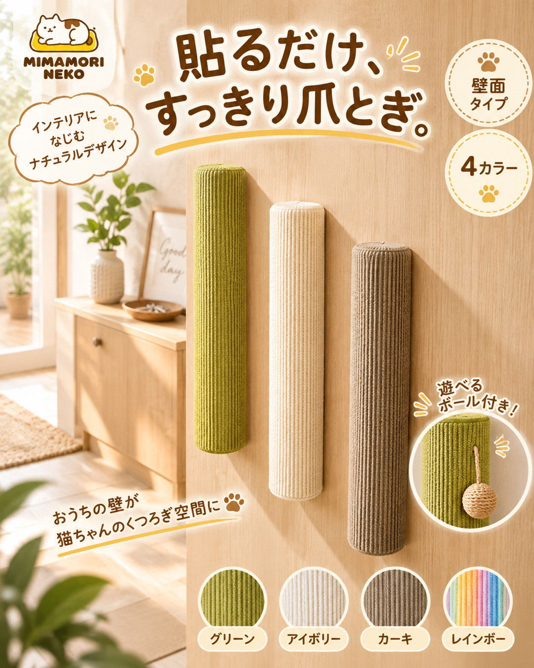 壁貼り式 キャットクライミングポスト