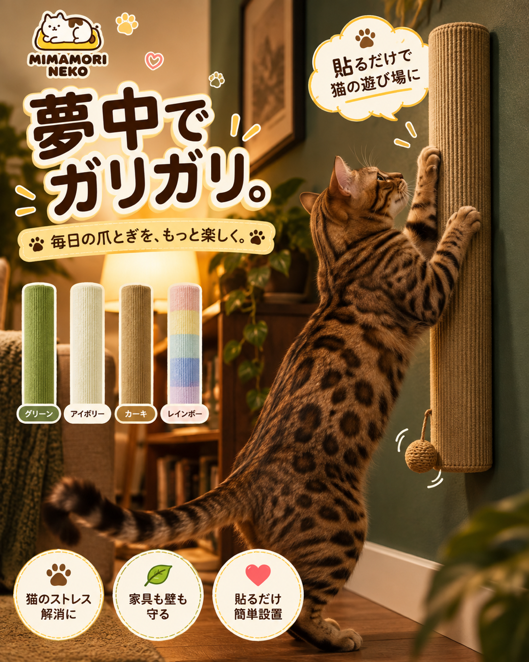 壁貼り式 キャットクライミングポスト