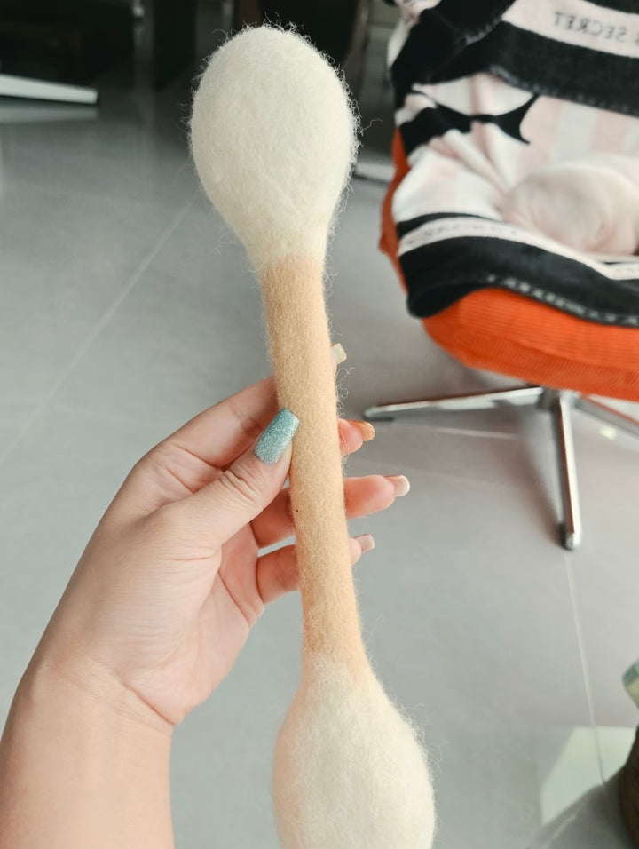 【手作り】天然ウール綿棒型かじりおもちゃ
