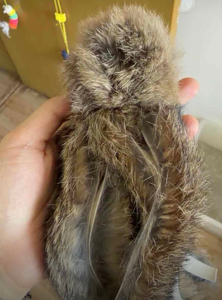 【手作り】天然ウサギ毛 タコさん蹴りぐるみ