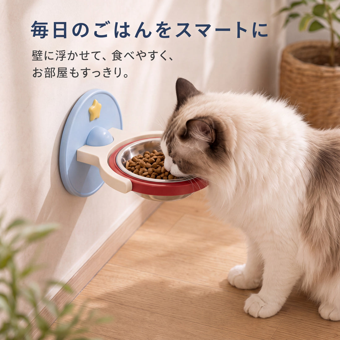 浮遊プラネットボウル 猫用傾斜フードボウル