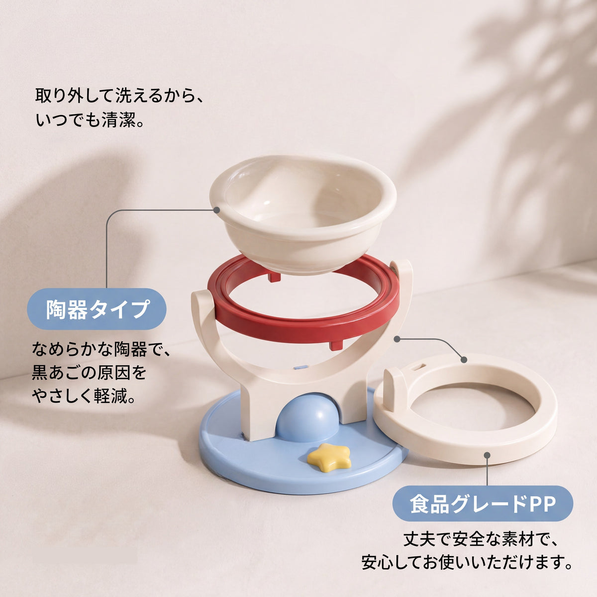 浮遊プラネットボウル 猫用傾斜フードボウル